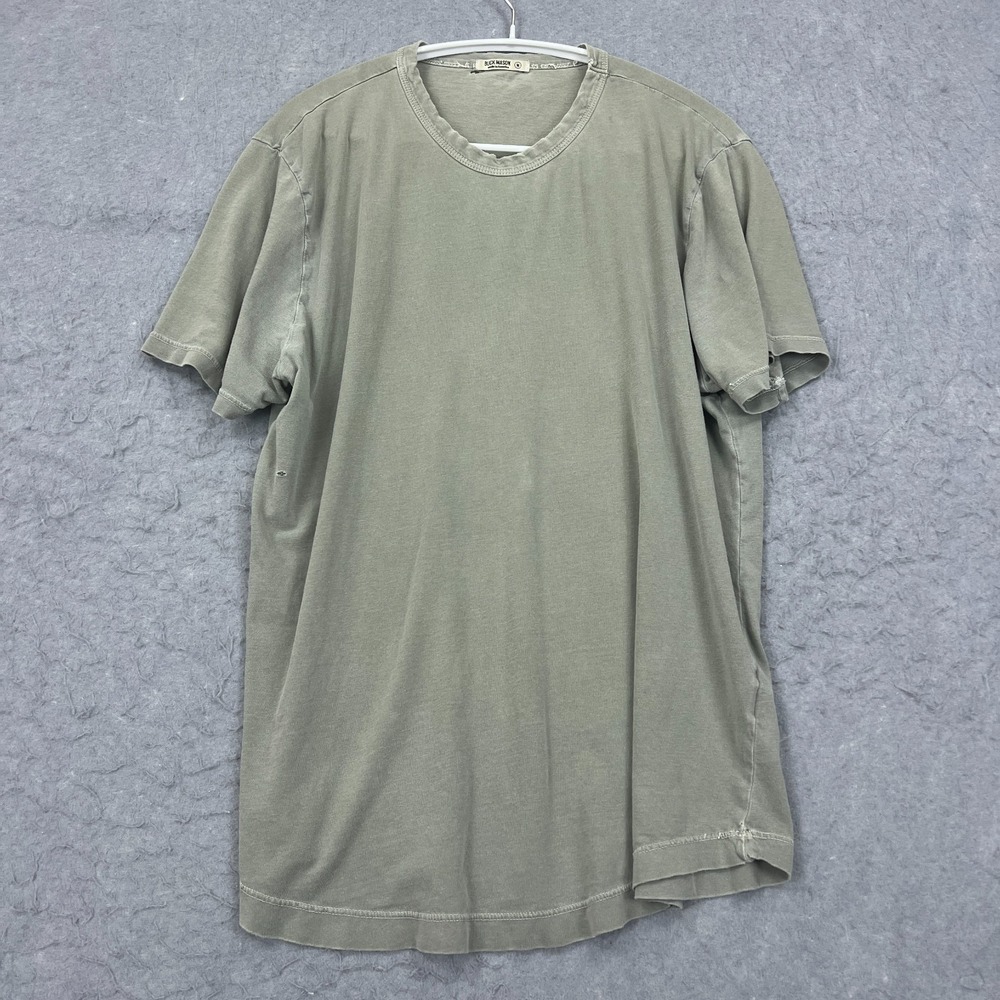 Buck Mason Shirt Men's Medium Washed Out Green Pima Basic Crew Tee USA Made WORN